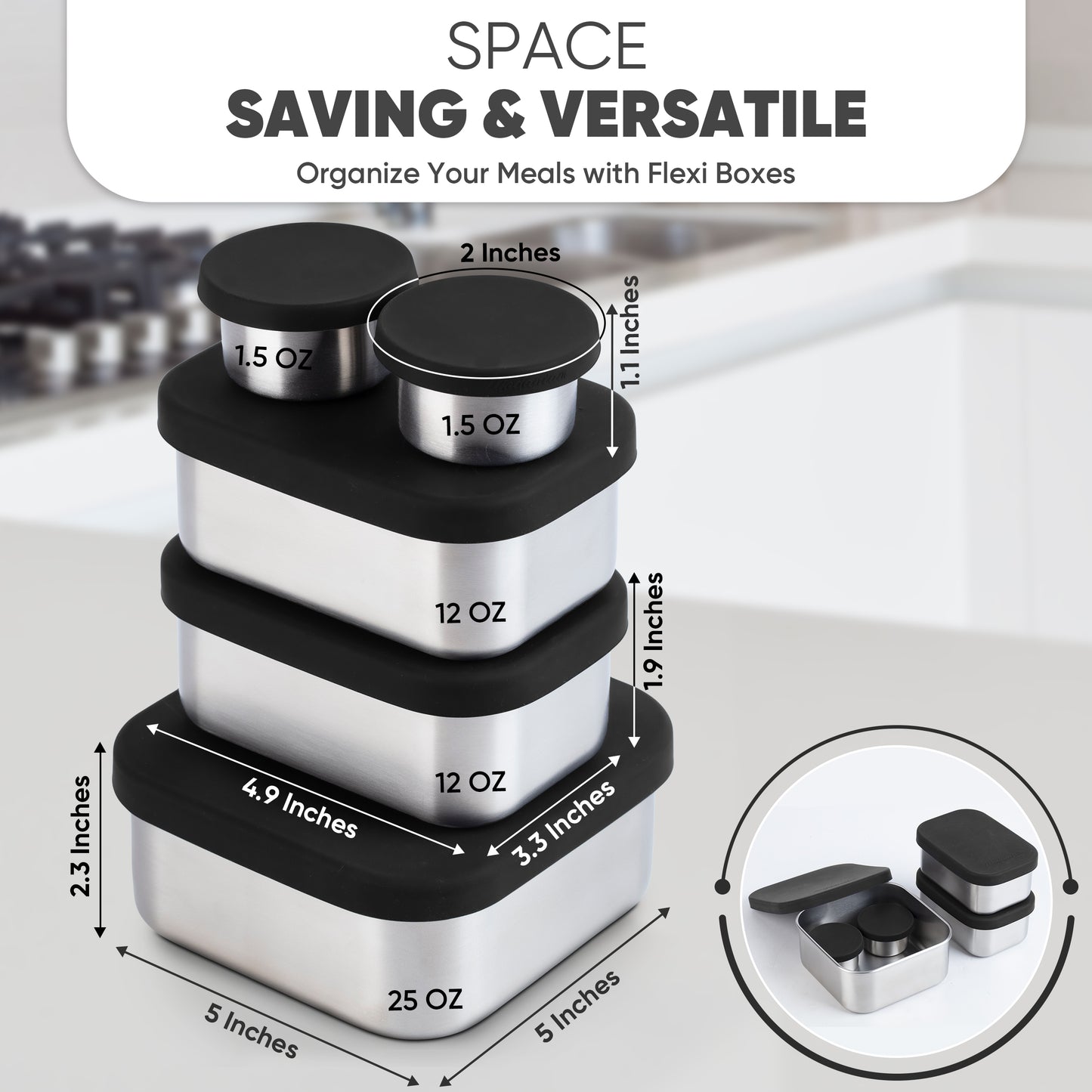 Set of 5(1560ml)-Black