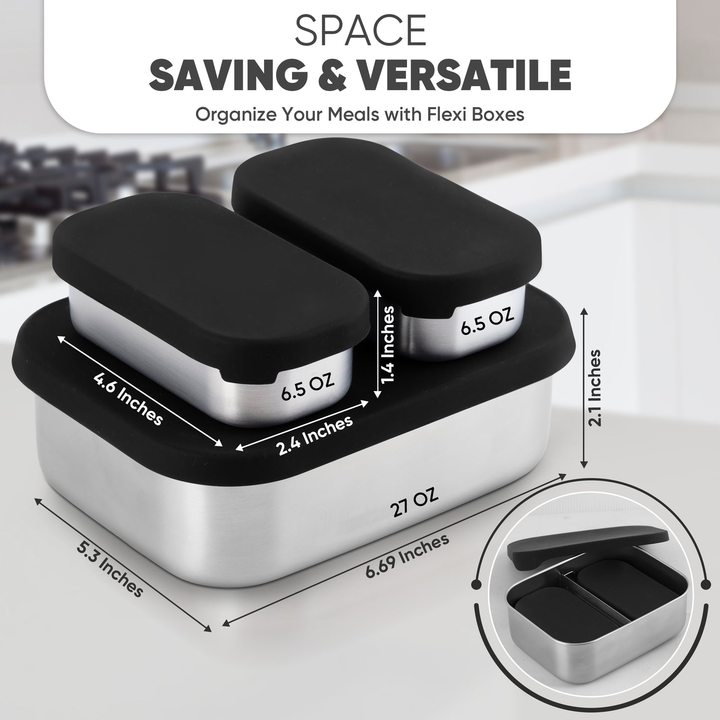 Set of 3(1200ml)-Black